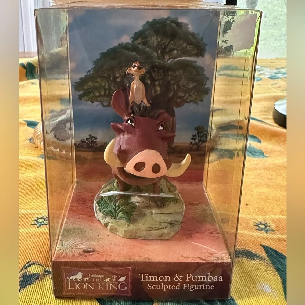 New Disney The Lion King Timon & Pumbaa Enesco Sculpted Figurine 3” NIB